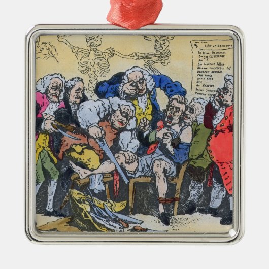 Caricature of Georgian Surgeons at work, 1793 Metalen Ornament (Voorkant)