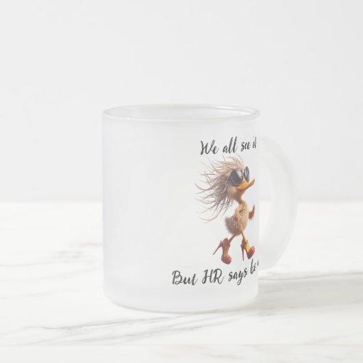 Caricature of HR, Meme, Office humor mug. Matglas Koffiemok (Voorkant rechts)