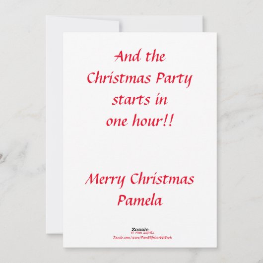 Caricature with Bad Hair and Funny Saying Feestdagenkaart (Achterkant)