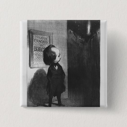 "Caricatures du jour", karikatuur van Victor Hugo Vierkante Button 5,1 Cm (Voorkant)