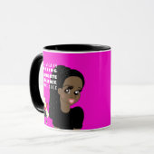 Caricatuur AFSOLVENTE Cadeau Zwarte Vrouw Dreads V Mok (Voorkant links)