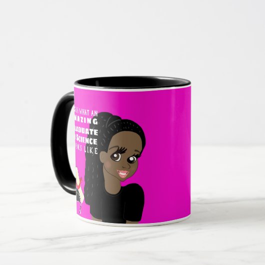 Caricatuur AFSOLVENTE Cadeau Zwarte Vrouw Dreads V Mok (Voorkant links)