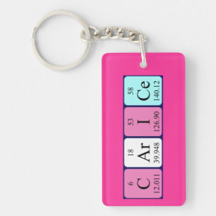 Carice periodieke table name keying sleutelhanger