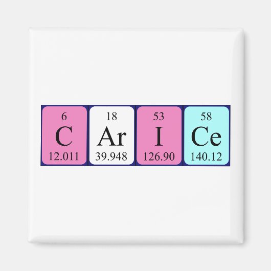 Carice periodieke table name magnet (Voorkant)