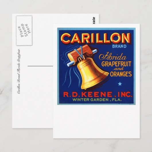 Carillon Brand Florida Grapefruit Briefkaart (Voorkant / Achterkant)