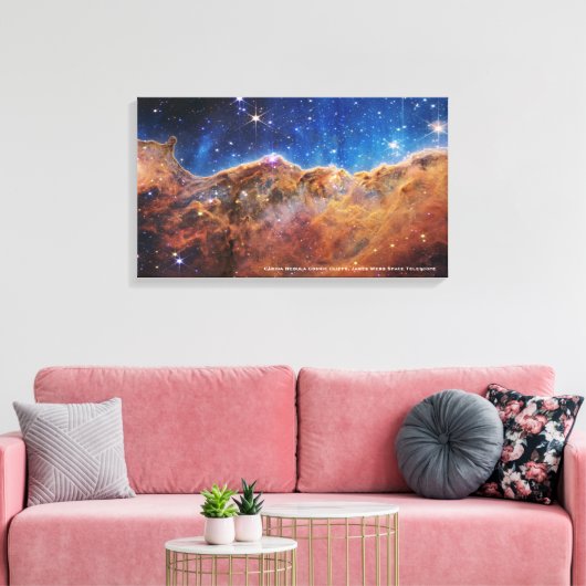 Carina Nebula Cosmic Cliffs James Webb Hi-Res Canvas Afdruk (Insitu (Woonkamer))