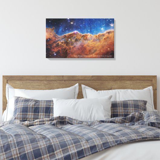 Carina Nebula Cosmic Cliffs James Webb Hi-Res Canvas Afdruk (Insitu (Slaapkamer))