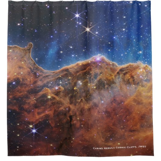Carina Nebula Cosmic Cliffs James Webb Hi-Res Douchegordijn (Voorkant)