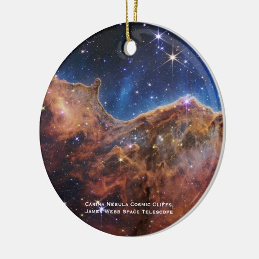 Carina Nebula Cosmic Cliffs James Webb Kerstmis Keramisch Ornament (Links)