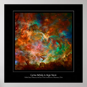 Carina Nebula in constellatie Argo Navis Poster