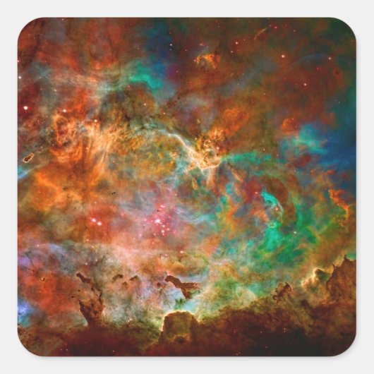 Carina Nebula in de constellatie van Argo Navis Vierkante Sticker (Voorkant)