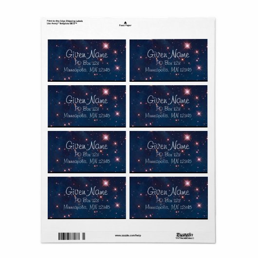 Carina Nebula Label (Full Sheet)