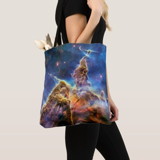 Carina Nebula Mystic Mountain Buitenspatie Tote Bag (Dichtbij)