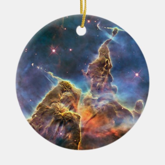 Carina Nebula van de Hubble Ruimtetelescoop Keramisch Ornament (Voorkant)