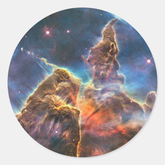 Carina Nebula van de Hubble ruimtetelescoop Ronde Sticker (Voorkant)