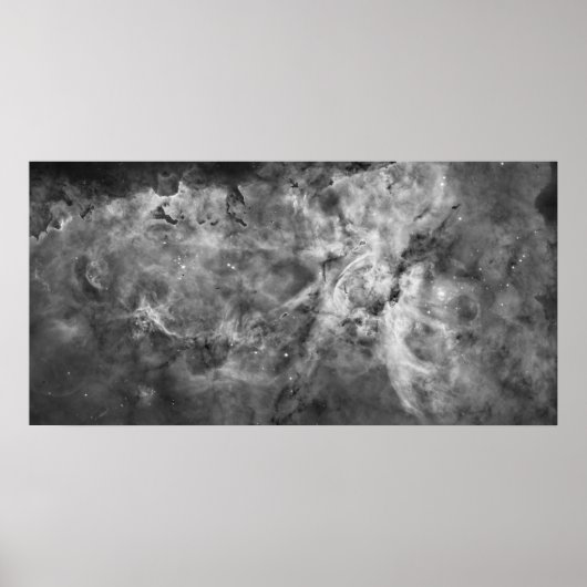 Carina Nebula: zwart-wit Poster (Voorkant)