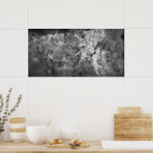Carina Nebula: zwart-wit Poster (Keuken)