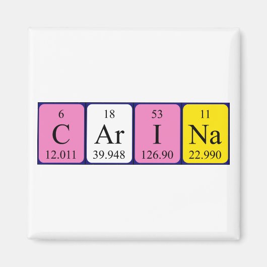 Carina periodieke table name magnet (Voorkant)