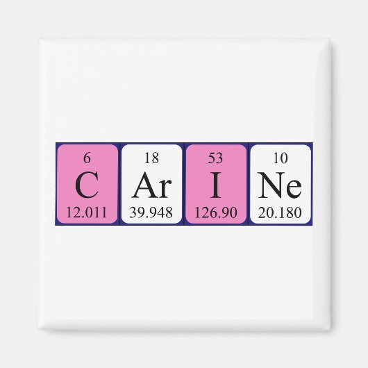 Carine periodieke table name magnet (Voorkant)