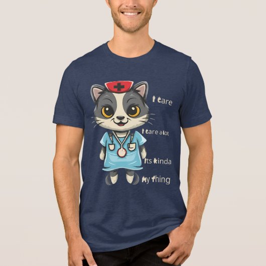 Caring Cat Nurse: Het is mijn ding Tri-Blend Shirt (Voorkant)