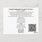Caring Companion Caregiver Briefkaart (Achterkant)
