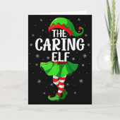 Caring Elf Christmas Girls Women Elf Squad Xmas Fa Kaart (Voorkant)