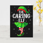 Caring Elf Christmas Girls Women Elf Squad Xmas Fa Kaart (Gele Bloem)
