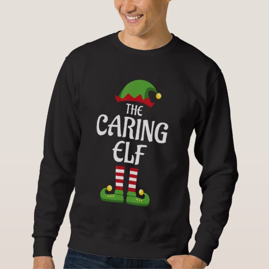 Caring Elf Familie Matching Groep Kerstmis Trui (Voorkant)