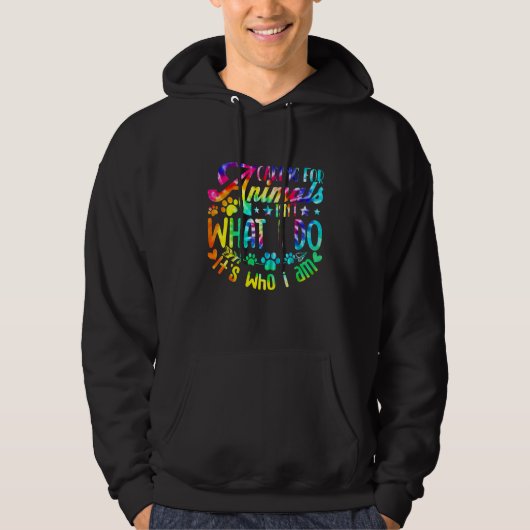 Caring For Animals Isn't What I Do Adopted Cat Dog Hoodie (Voorkant)