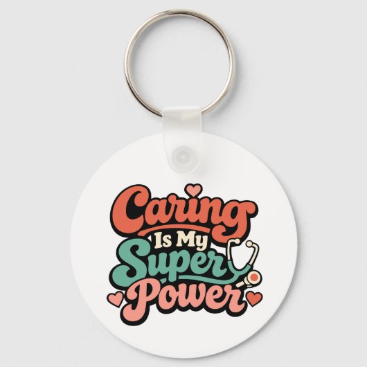 Caring Is My Superpower Nurse   Sleutelhanger (Voorkant)