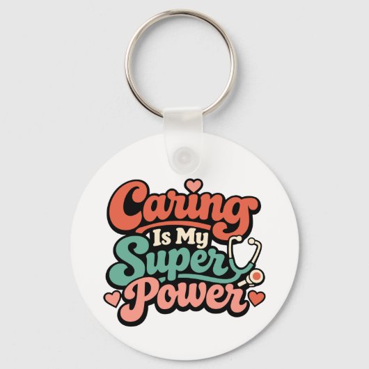 Caring Is My Superpower Nurse   Sleutelhanger (Achterkant)