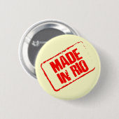 CARIOCA GEMAAKT IN RIO STAMP RONDE BUTTON 5,7 CM (Voorkant /achterkant)