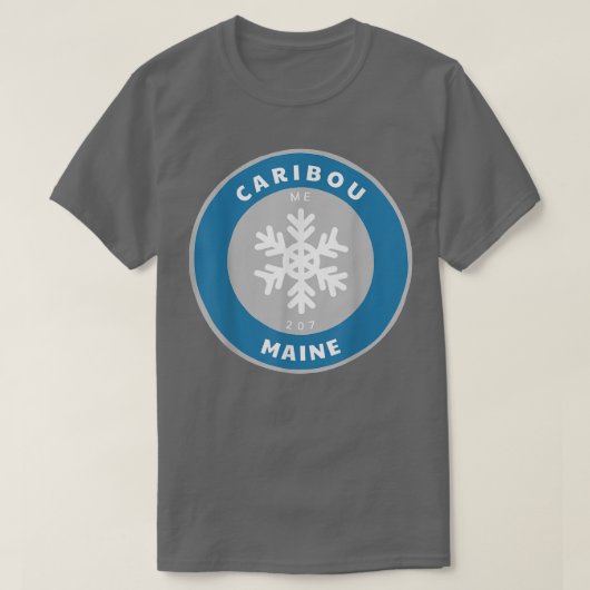 Cariou Maine ME Winter Snowflake Badge Souve T-shirt (Design voorkant)