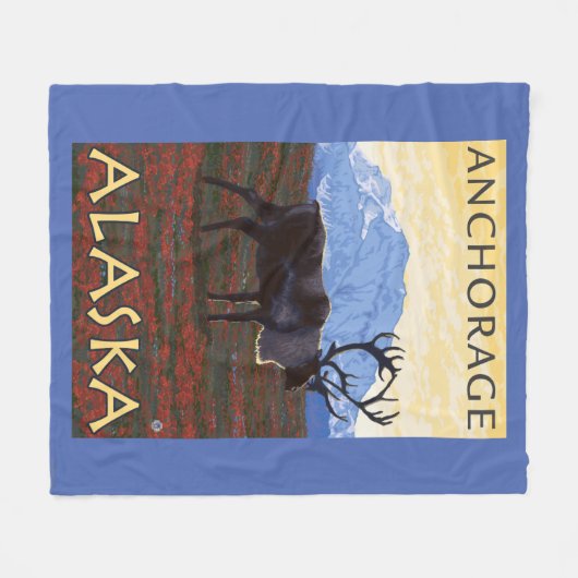 Cariou Scene - Anchorage, Alaska Fleece Deken (Voorkant (Horizontaal))