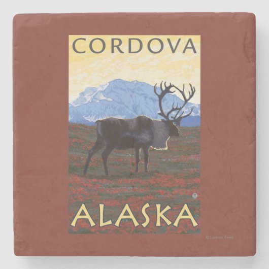 Cariou Scene - Cordova, Alaska Stenen Onderzetter (Voorkant)