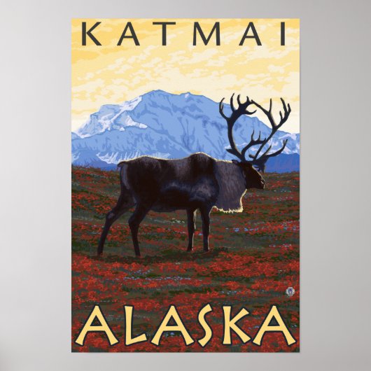 Cariou Scene - Katmai, Alaska Poster (Voorkant)