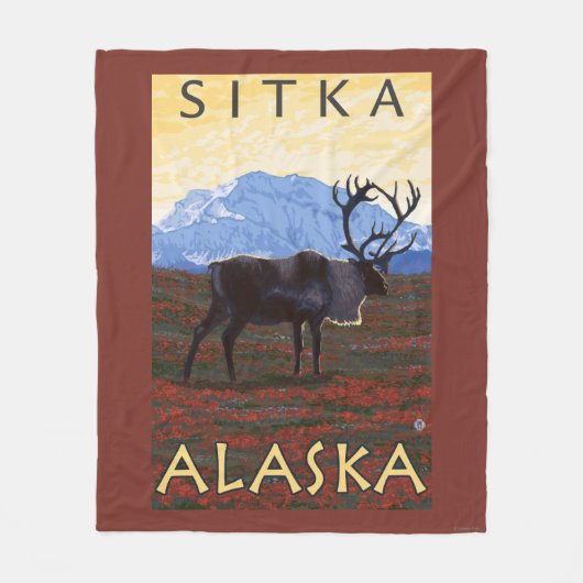 Cariou Scene - Sitka, Alaska Fleece Deken (Voorkant)