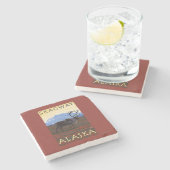 Cariou Scene - Skagway, Alaska Stenen Onderzetter (Zijkant)