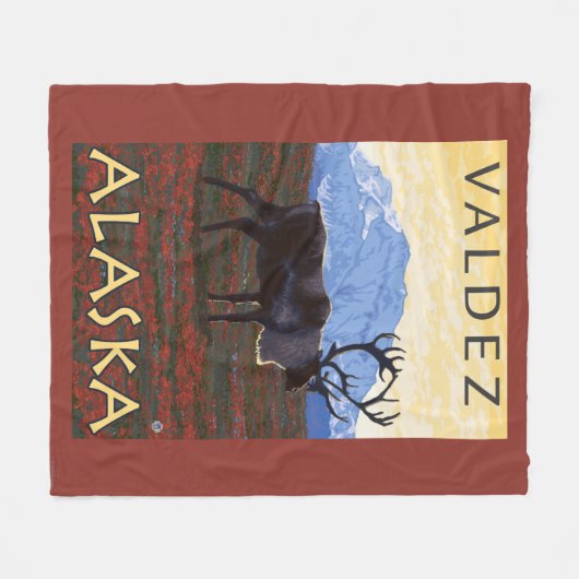 Cariou Scene - Valdez, Alaska Fleece Deken (Voorkant (Horizontaal))