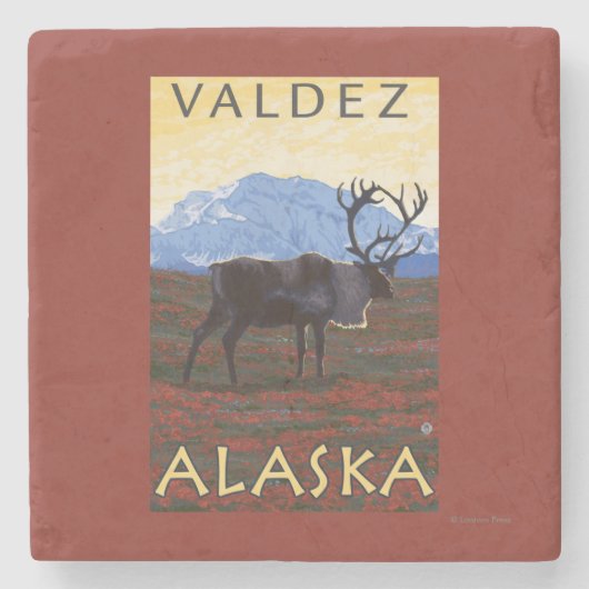 Cariou Scene - Valdez, Alaska Stenen Onderzetter (Voorkant)