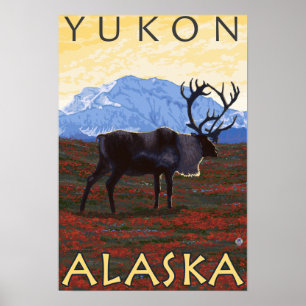Cariou Scene - Yukon, Alaska Poster