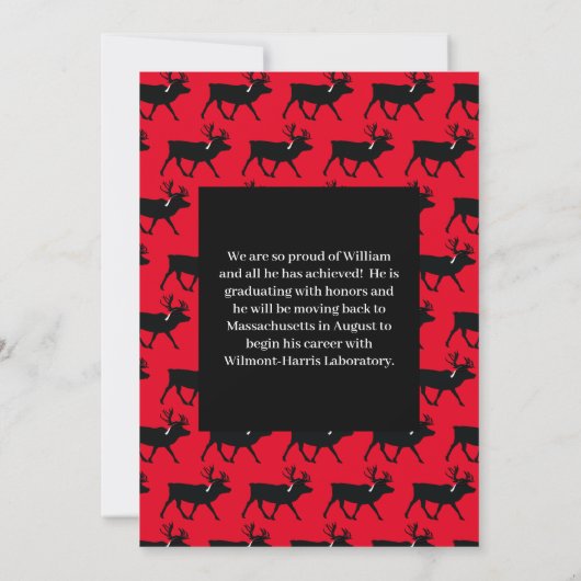 Cariou Silhouette Graduation Party Kaart (Achterkant)