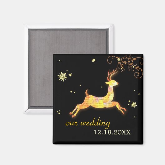 Cariou Winter Wedding Save the Date Magneet (Voorkant / Achterkant)