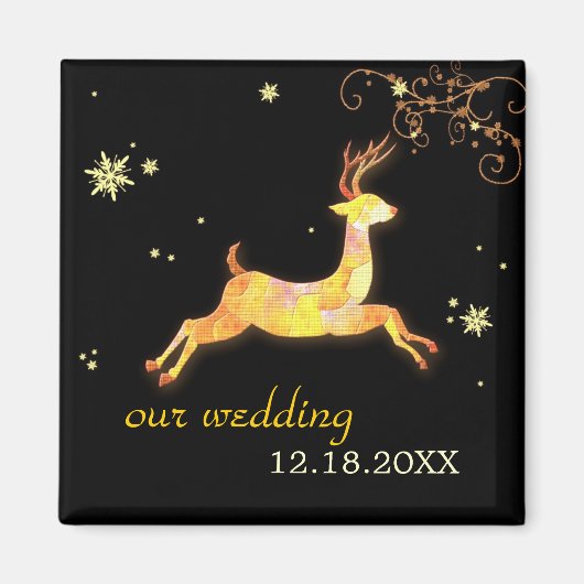 Cariou Winter Wedding Save the Date Magneet (Voorkant)