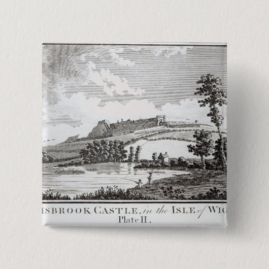 Carisbrook Castle, op het eiland Wight Vierkante Button 5,1 Cm (Voorkant)