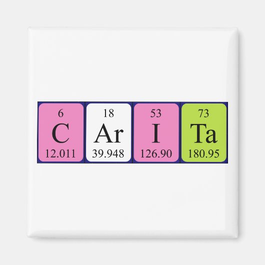 Carita periodieke table name magnet (Voorkant)