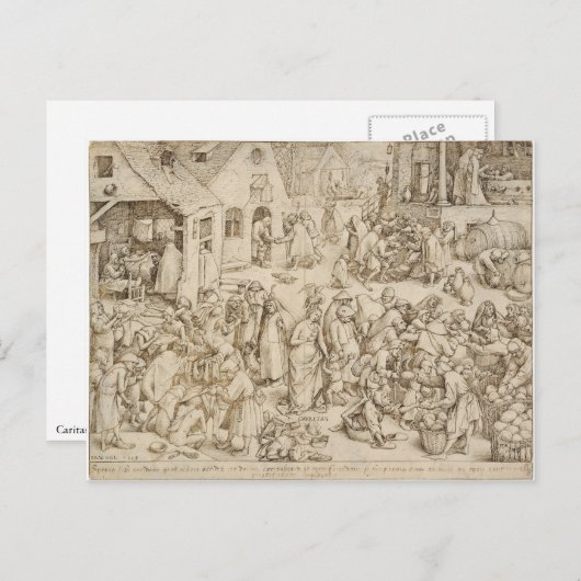 Caritas (liefdadigheidsinstelling) van Pieter Brue Briefkaart (Voorkant / Achterkant)