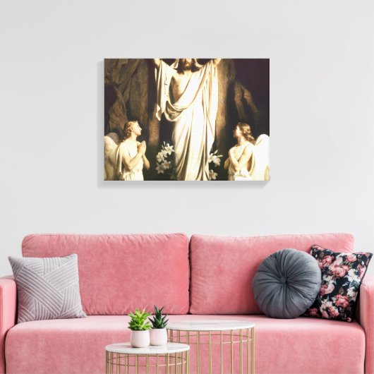 Carl Bloch - Heropleving van Christus Canvas Afdruk (Insitu (Woonkamer))