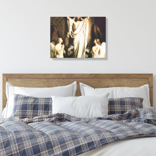 Carl Bloch - Heropleving van Christus Canvas Afdruk (Insitu (Slaapkamer))
