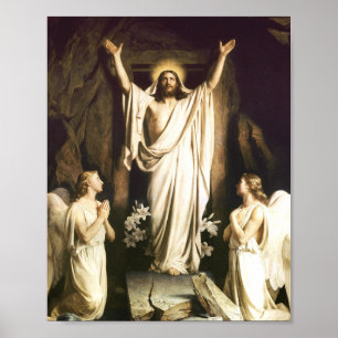Carl Bloch - Heropleving van Christus Poster